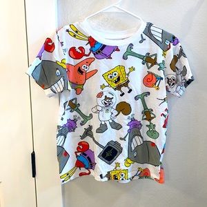 EUC Nickelodeon Size Small 3-5 SpongeBob SquarePants Graphic T- Shirt Top crop
